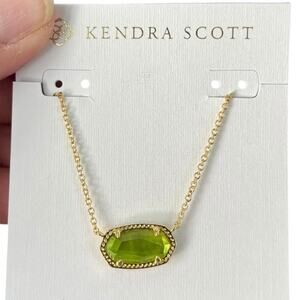 Kendra Scott Elisa Gold Pendant Necklace in Peridot 18" Gold Chain